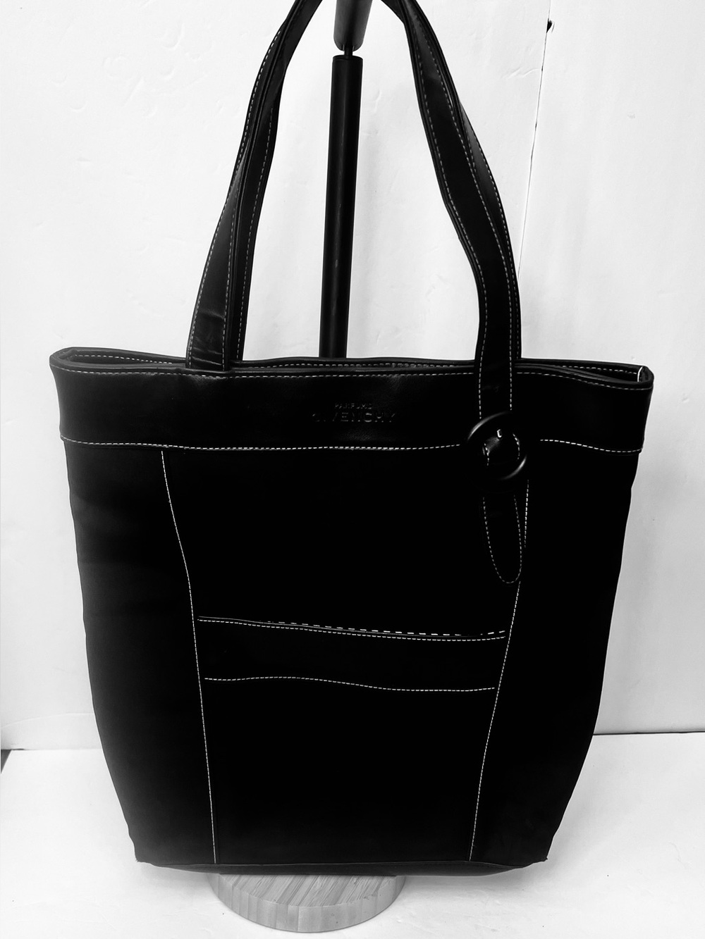 Givenchy Perfumes canvas&leather tote/Women's Tote Bag with Contrast Stitching